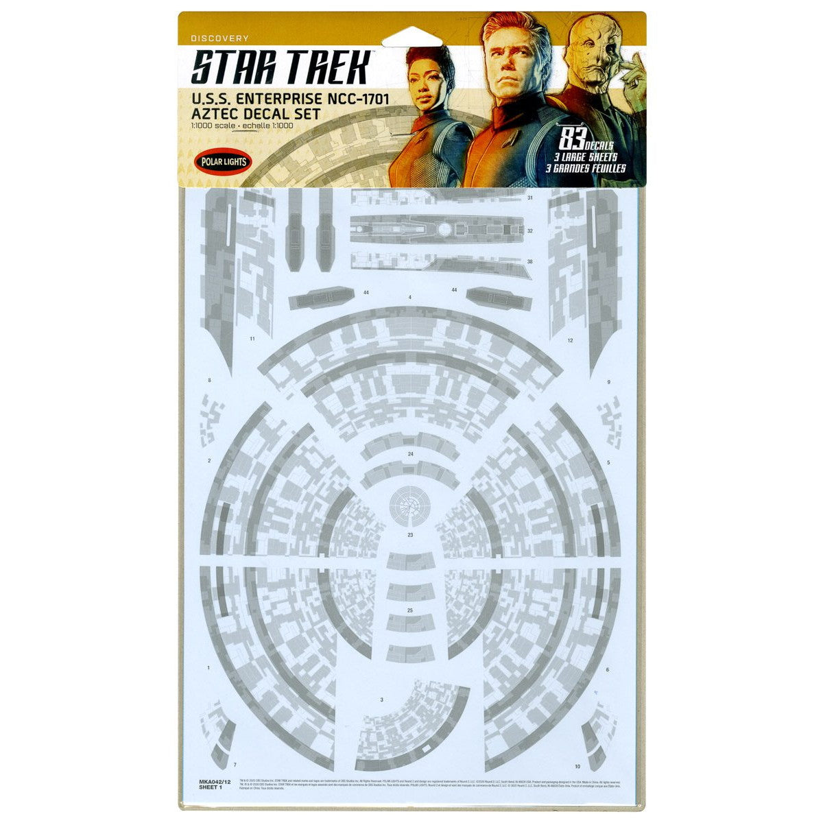 【新品即納】[PTM] (再販) 1/1000 U.S.S.エンタープライズ用 デカールセット STAR TREK:DISCOVERY(スター・トレック ディスカバリー) プラモデル用アクセサリ(MKA042) ポーラライツ(20240731)