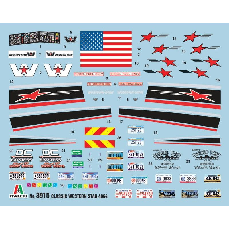 【新品即納】[PTM] (再販) 1/24 ウエスタンスター トラクターヘッド プラモデル(IT3915) ITALERI(イタレリ) (20240831)