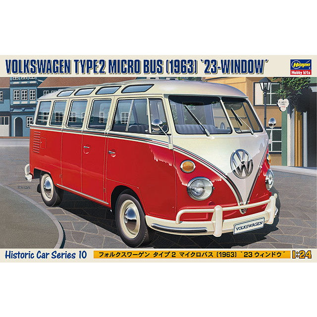 【新品】【お取り寄せ】[PTM] (再販) 1/24 フォルクスワーゲン タイプ2 マイクロバス『1963』23ウィンドウ プラモデル(HC10) ハセガワ(20241031)