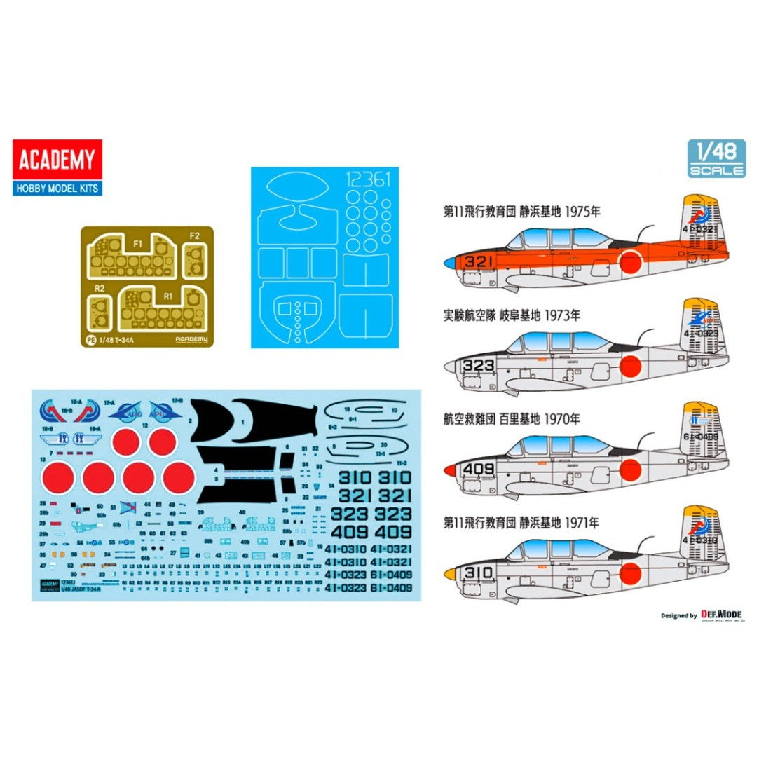 【新品】【お取り寄せ】[PTM] (再販) 1/48 航空自衛隊 T-34 メンター プラモデル(MCT504) ACADEMY(アカデミー)/Monochrome(モノクローム)(20241031)