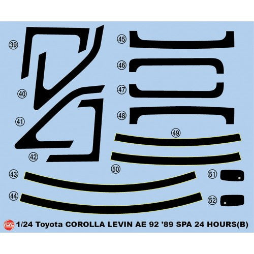 【新品即納】[PTM] (再販) 1/24レーシングシリーズ トヨタ カローラ レビン AE92 1989 スパ24時間レース マスキングシート付き プラモデル(PN24016MSK) プラッツ/NuNu(20240313)