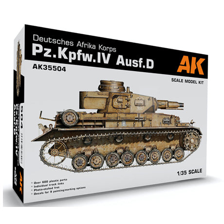 【新品即納】[PTM] (再販) 1/35 WW.II ドイツ軍 IV号戦車 D型 ドイツアフリカ軍団仕様 プラモデル(AK35504) AKインタラクティブ(20240930)