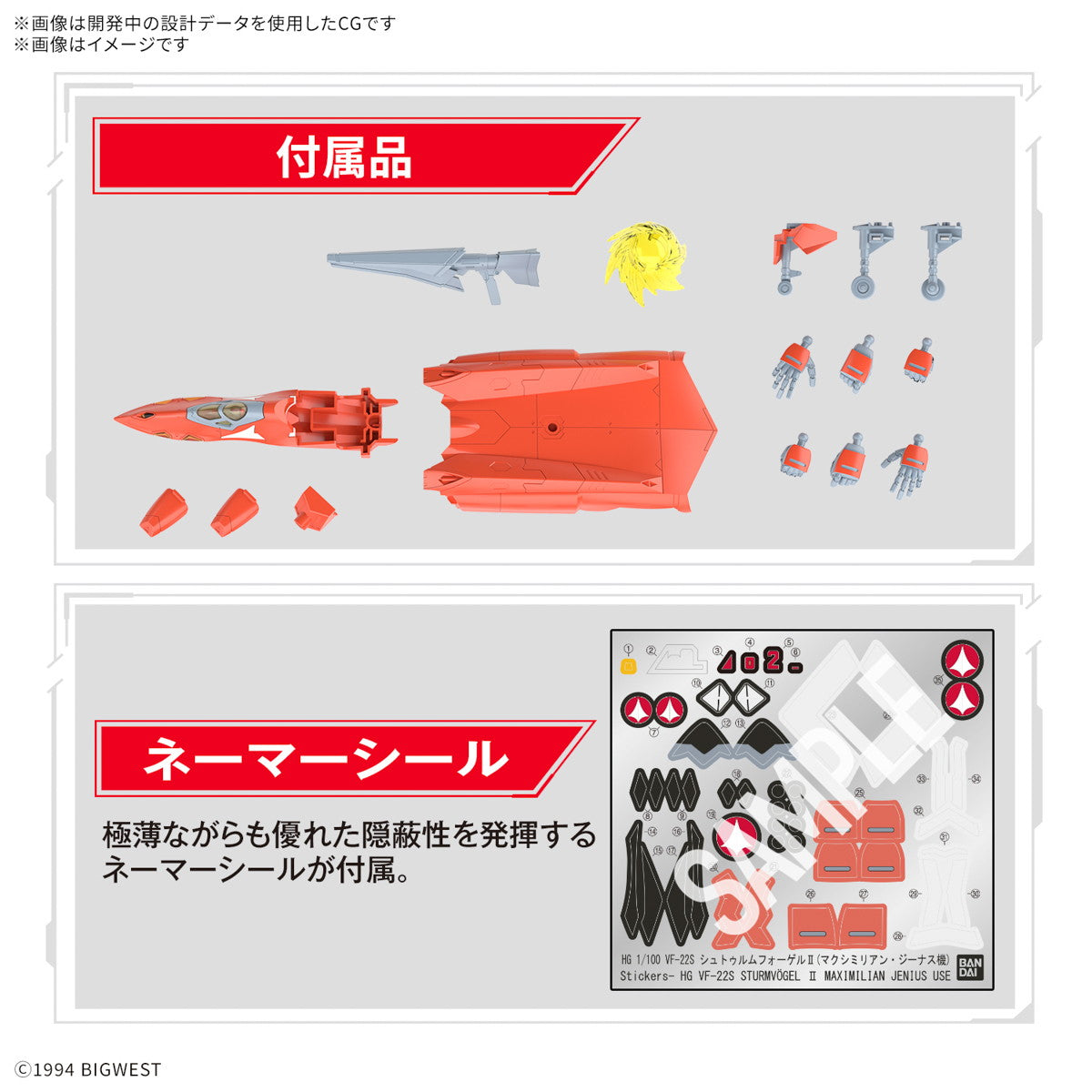 【新品即納】[PTM] HG 1/100 VF-22S シュトゥルムフォーゲルII(ミリア・ファリーナ・ジーナス機) マクロス7 プラモデル(5068324) バンダイスピリッツ(20250117)