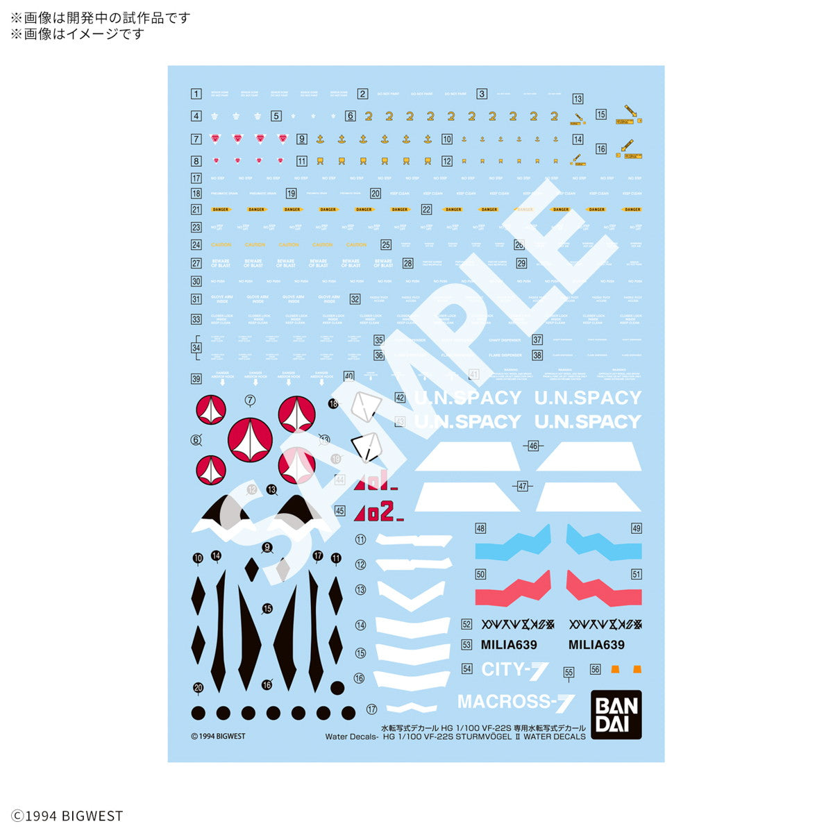 【中古即納】[PTM] HG 1/100 VF-22S シュトゥルムフォーゲルII 専用水転写式デカール マクロス7 プラモデル用アクセサリ(5068325) バンダイスピリッツ(20250117)