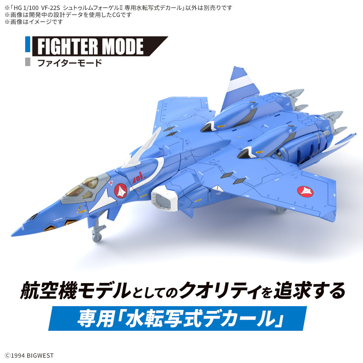 【中古即納】[PTM] HG 1/100 VF-22S シュトゥルムフォーゲルII 専用水転写式デカール マクロス7 プラモデル用アクセサリ(5068325) バンダイスピリッツ(20250117)
