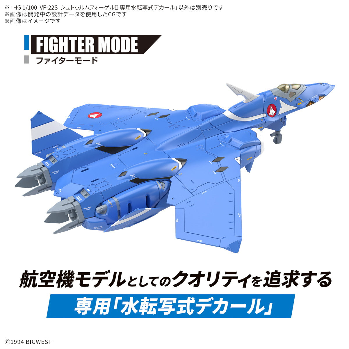 【中古即納】[PTM] HG 1/100 VF-22S シュトゥルムフォーゲルII 専用水転写式デカール マクロス7 プラモデル用アクセサリ(5068325) バンダイスピリッツ(20250117)