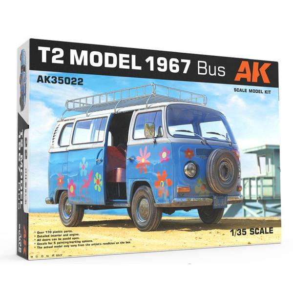 【新品即納】[PTM] 1/35 1967 ワンボックスカー バスタイプ プラモデル(AK35022) AKインタラクティブ(20241231)