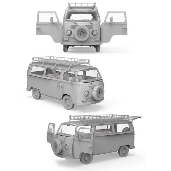 【新品即納】[PTM] 1/35 1967 ワンボックスカー バスタイプ プラモデル(AK35022) AKインタラクティブ(20241231)