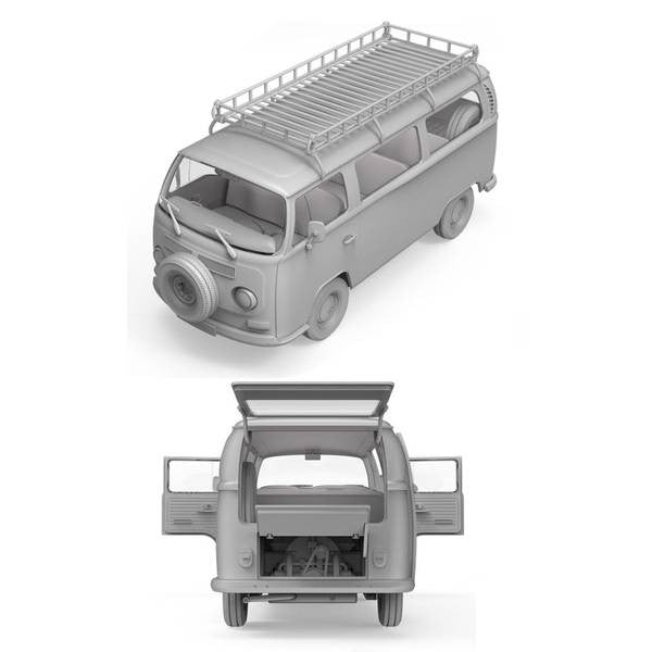 【新品即納】[PTM] 1/35 1967 ワンボックスカー バスタイプ プラモデル(AK35022) AKインタラクティブ(20241231)