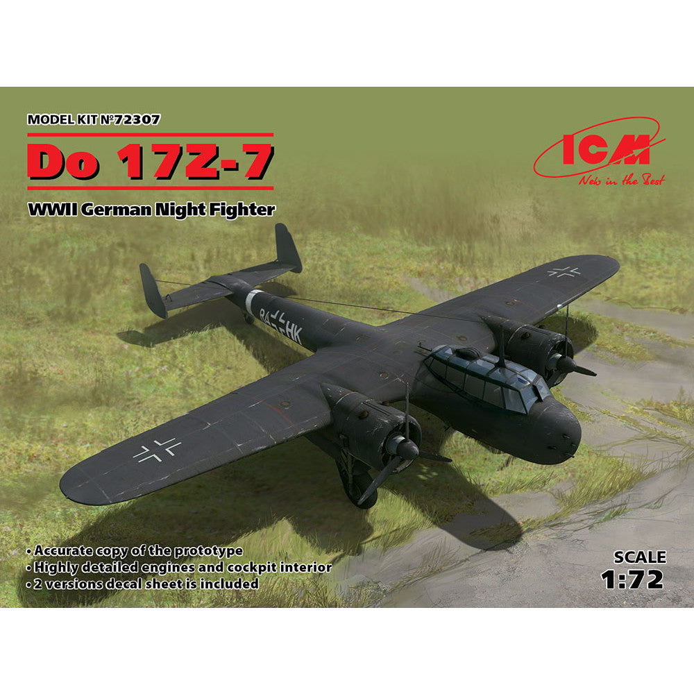 【新品即納】[PTM] (再販) 1/72 ドルニエ Do17Z-7 夜間戦闘機 プラモデル(72307) ICM(20241130)