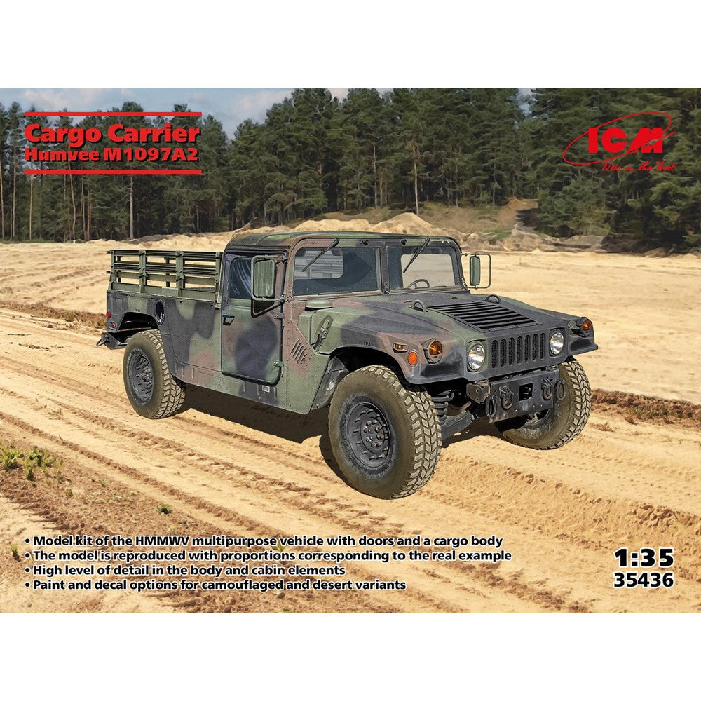 【新品即納】[PTM] 1/35 アメリカ陸軍 M1097A2 ハンヴィー 貨物運搬車輛 プラモデル(35436) ICM(20241130)