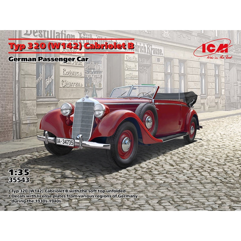 【新品即納】[PTM] 1/35 ドイツ Typ320 (W142)カブリオレB プラモデル(35543) ICM(20241130)