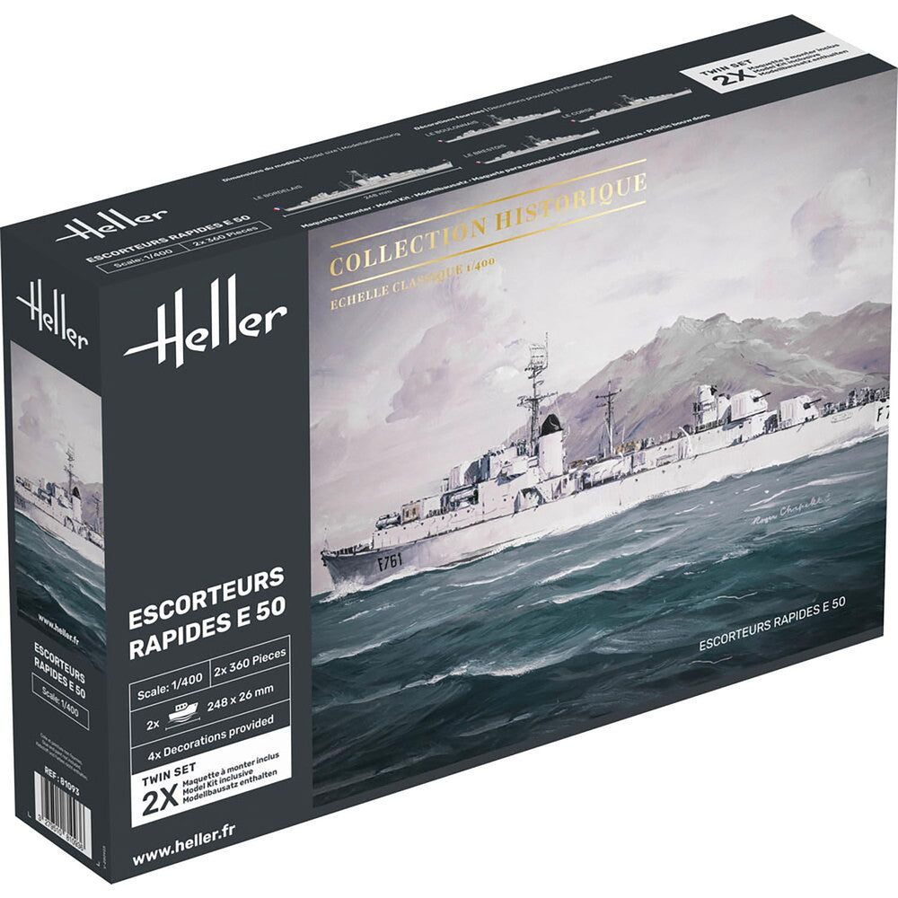 【新品即納】[PTM] 1/400 フランス海軍 ル・コルス級 E50 高速護衛艦 プラモデル(HE81093) Heller(エレール)(20250110)