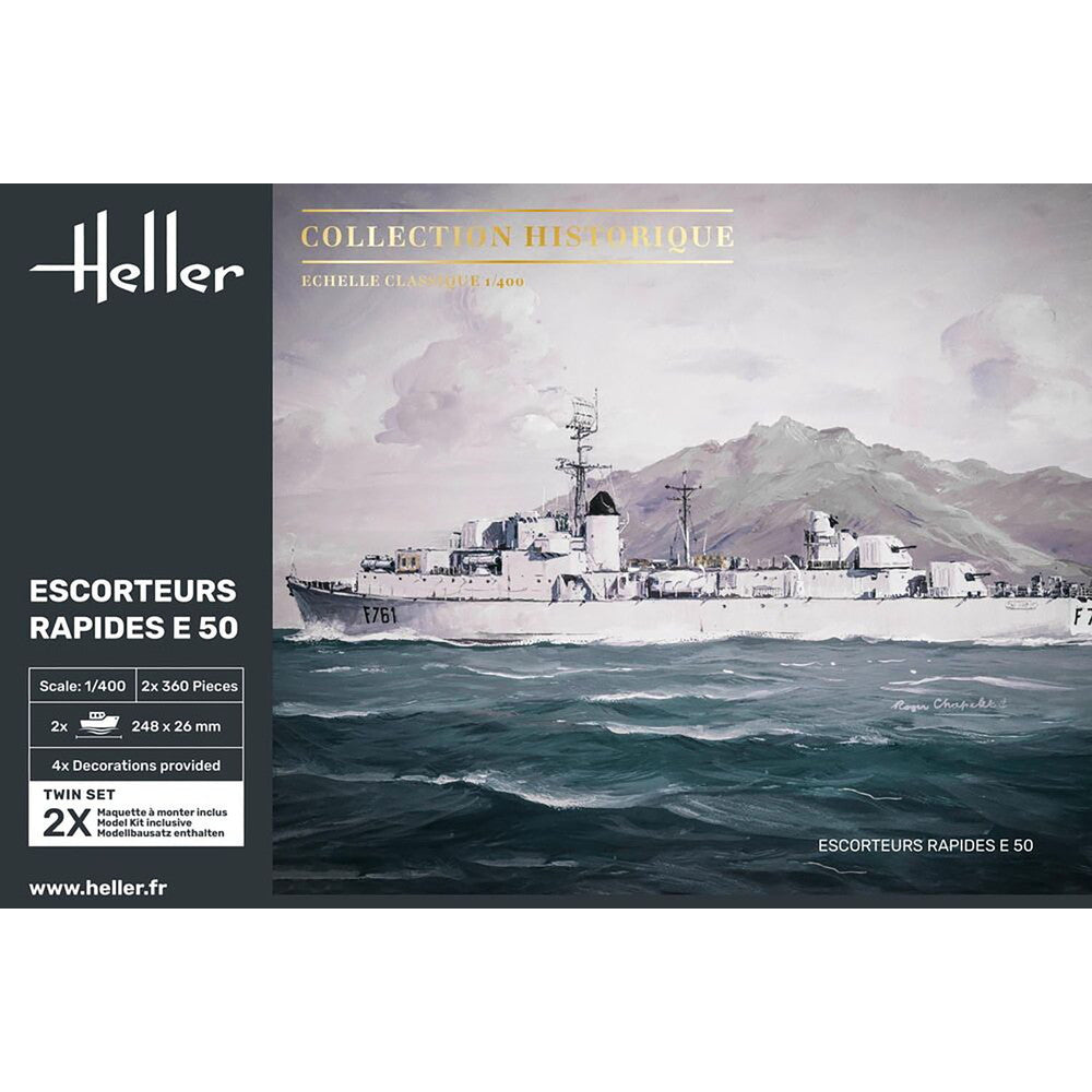 【新品即納】[PTM] 1/400 フランス海軍 ル・コルス級 E50 高速護衛艦 プラモデル(HE81093) Heller(エレール)(20250110)