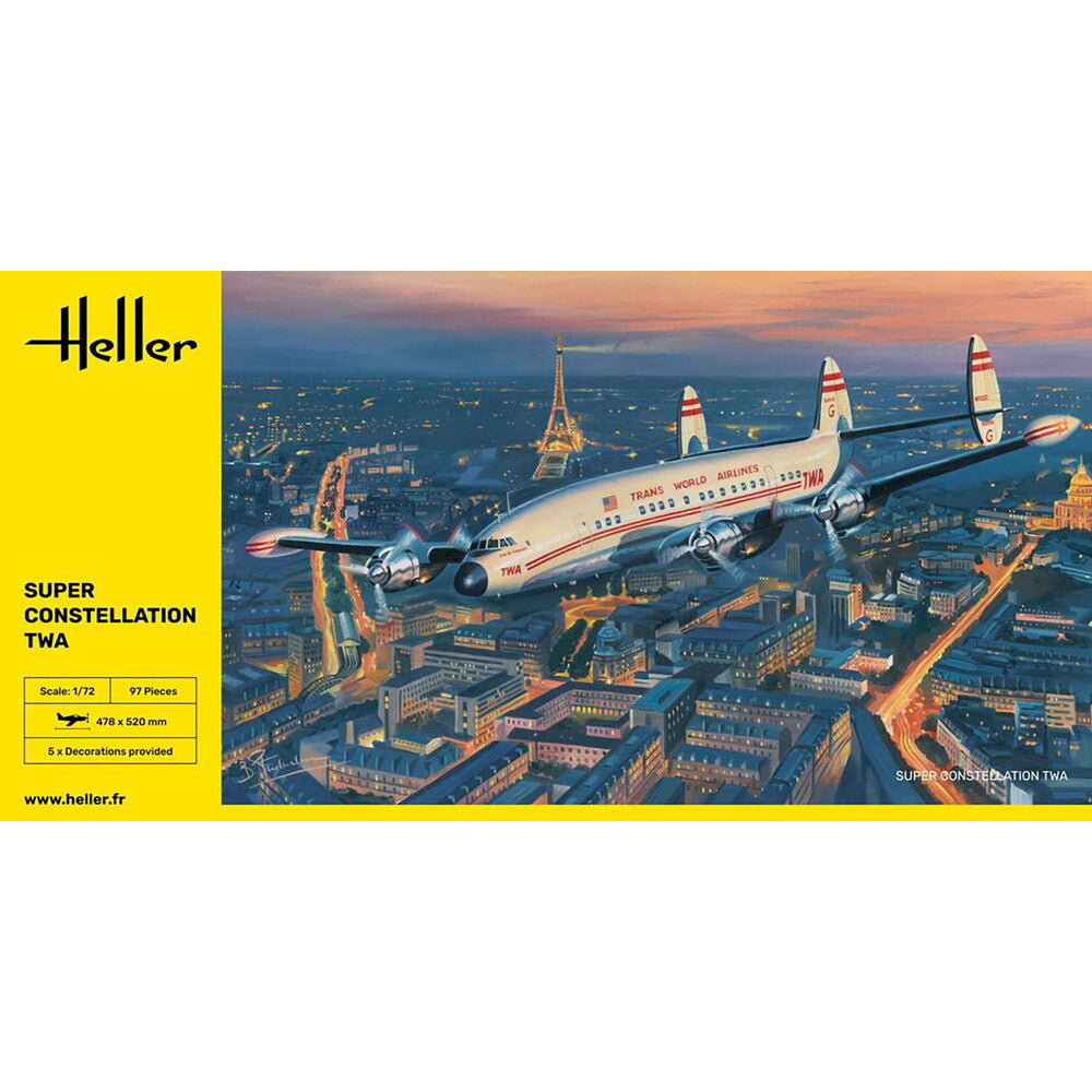【新品即納】[PTM] 1/72 L-1049 スーパー コンステレーション TWA プラモデル(HE82391) Heller(エレール)(20241009)