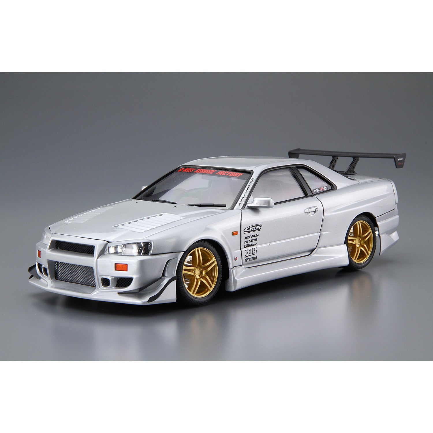 【新品】【お取り寄せ】[PTM] ザ・チューンドカー No.50 1/24 C-WEST BNR34 スカイラインGT-R '02(ニッサン) プラモデル(069905) アオシマ(20241207)