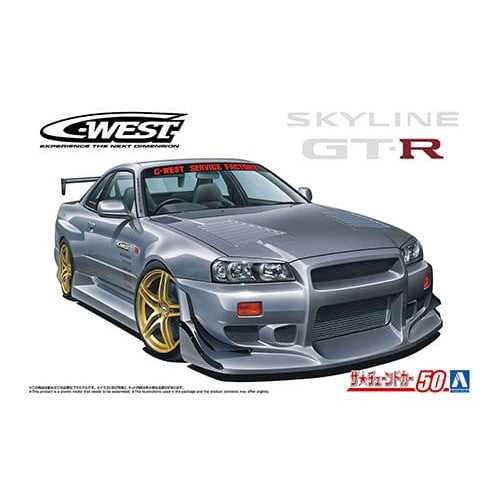 【新品即納】[PTM] (再販) ザ・チューンドカー No.50 1/24 C-WEST BNR34 スカイラインGT-R '02(ニッサン) プラモデル(069905) アオシマ(20251031)