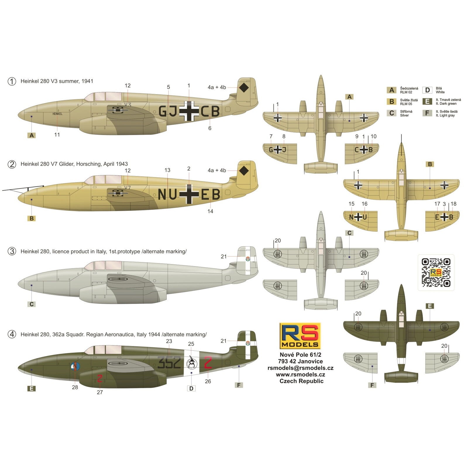 【新品即納】[PTM] 1/72 ハインケル 280 V3 プラモデル(92290) RSモデル(20241130)