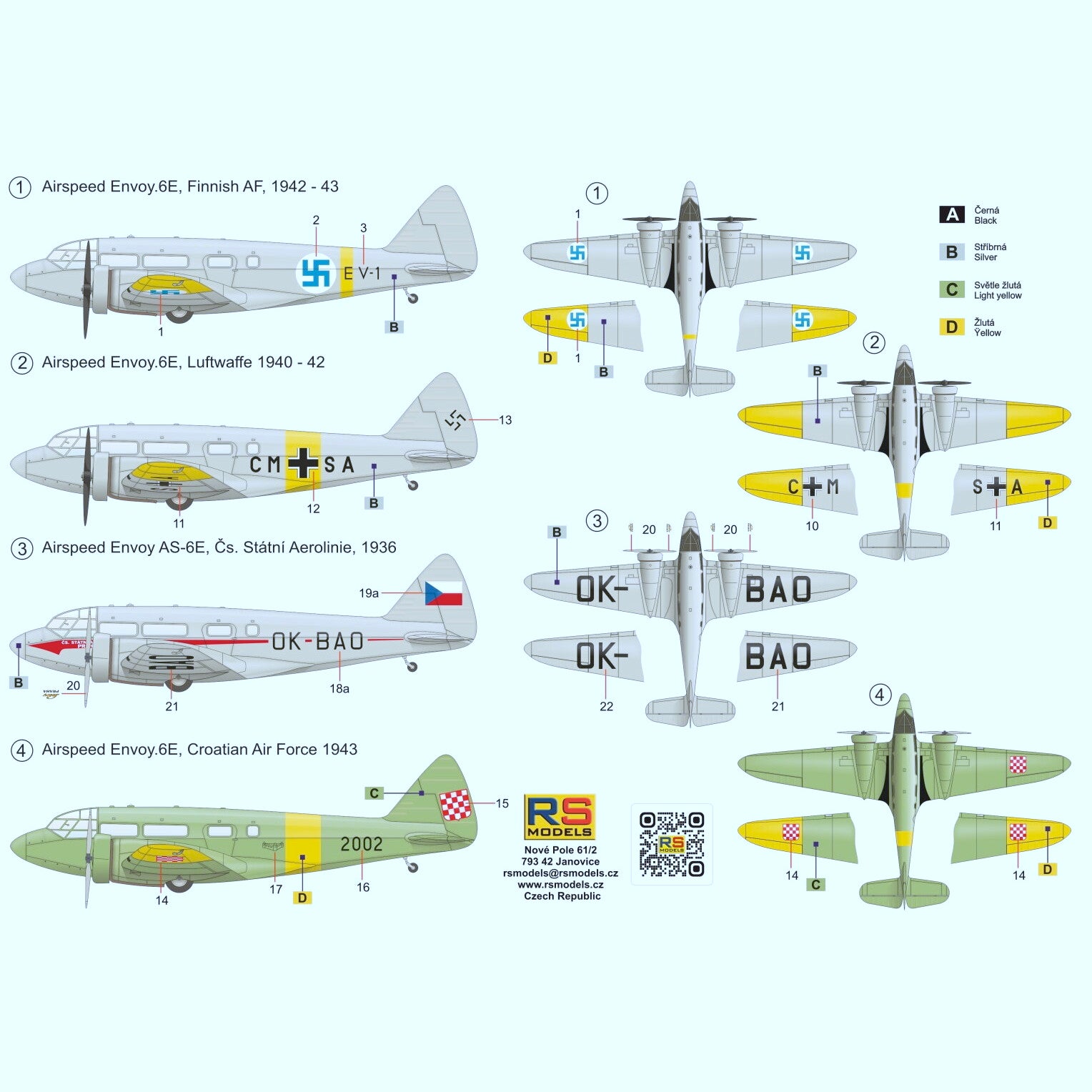 予約安心出荷】[PTM]1/72 エアスピード エンボイ キャスター エンジン プラモデル(92298) RS MODELS