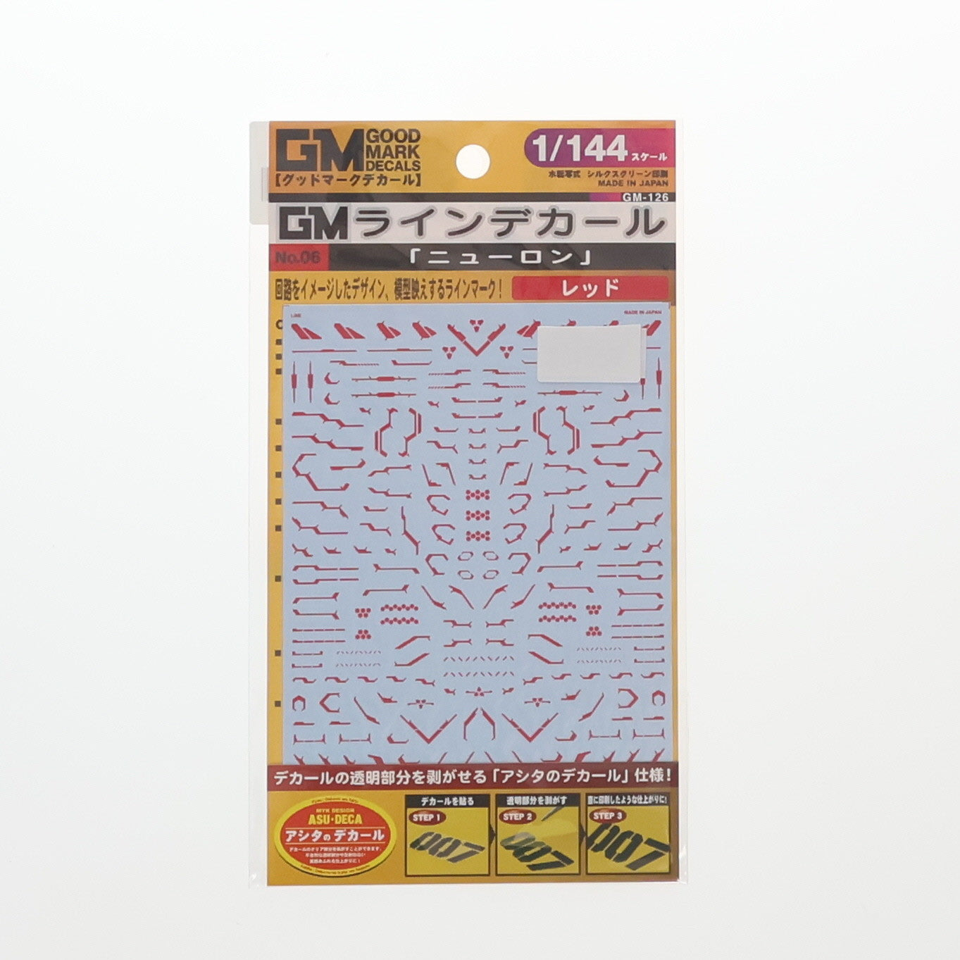 【中古即納】[PTM] グッドマークデカール GMラインデカール No.6 1/144 ニューロン(レッド) プラモデル用アクセサリ(GM-126) MYKデザイン(20201231)