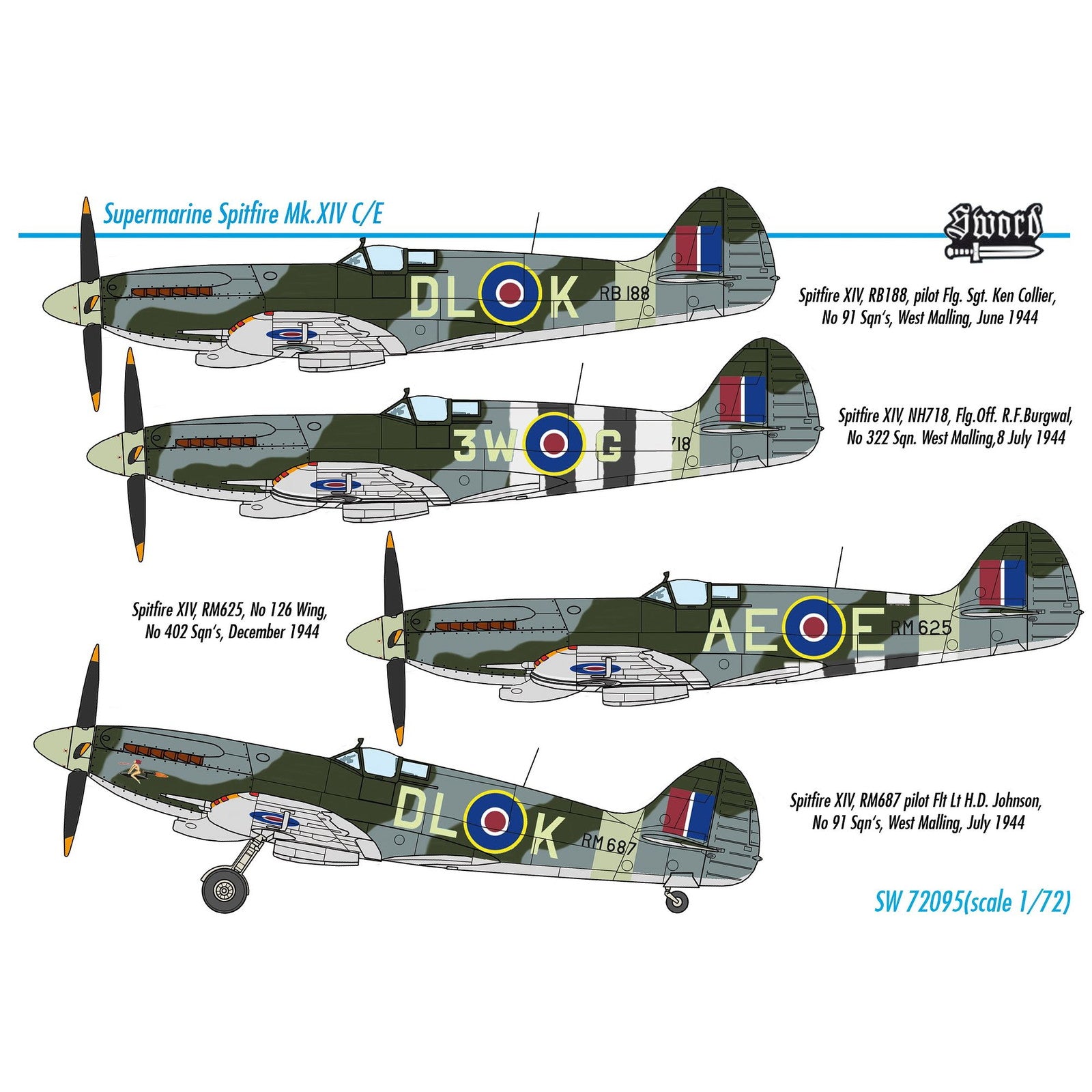 【新品即納】[PTM] (再販) 1/72 スピットファイア Mk.XIVc/e プラモデル(SWD72095) Sword(スウォード)(20250131)