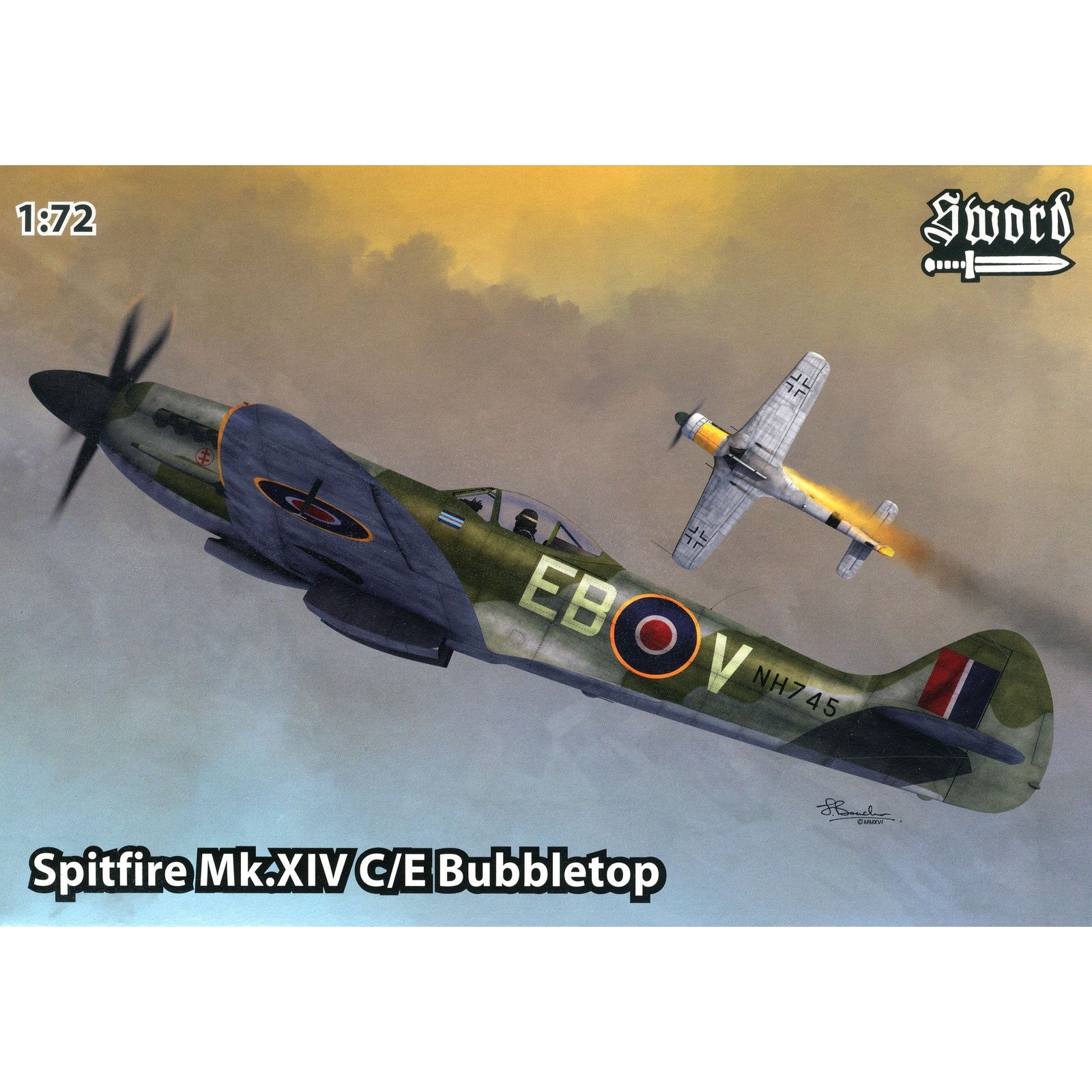 【新品即納】[PTM] (再販) 1/72 スピットファイア Mk.XIVc/e バブルトップ プラモデル(SWD72096) Sword(スウォード)(20250131)