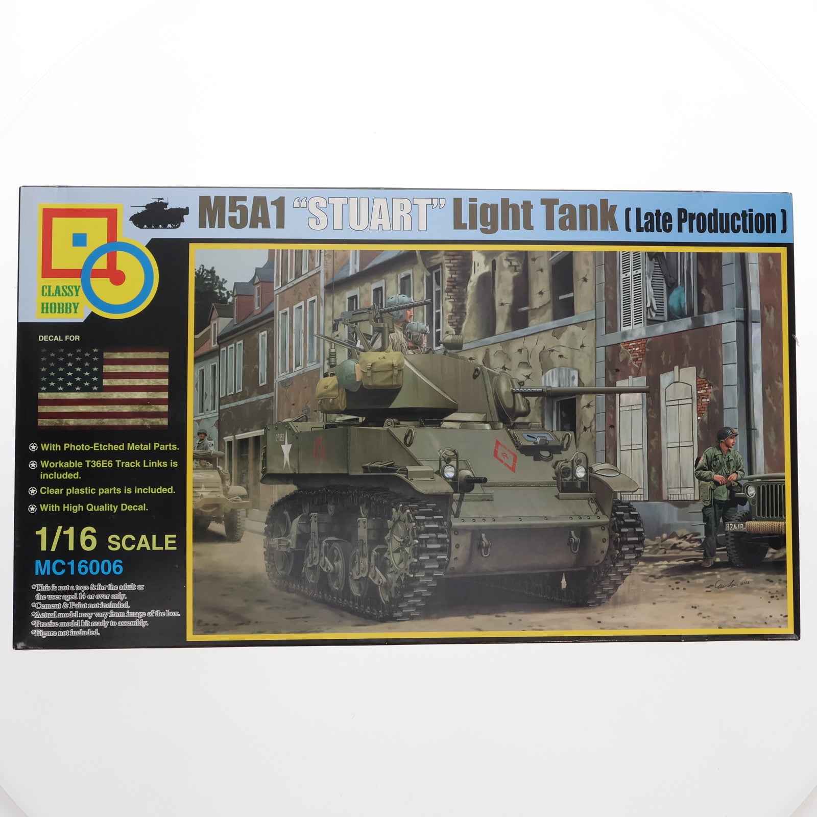 【中古即納】[PTM] 1/16 M5A1 スチュアート 後期型 プラモデル(CLHMC16006) Classy Hobby(クラッシーホビー)(20191130)