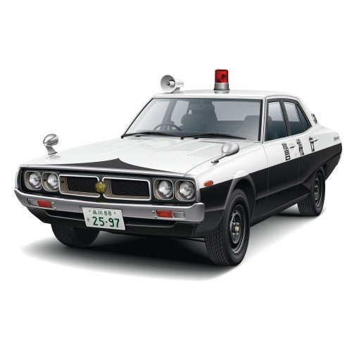 【新品即納】[PTM] ハピネット・ホビーマーケティング流通限定 ザ・モデルカー NO.SP 1/24 ニッサン GC110 スカイライン パトロールカー '72 プラモデル(201572) アオシマ(20250430)