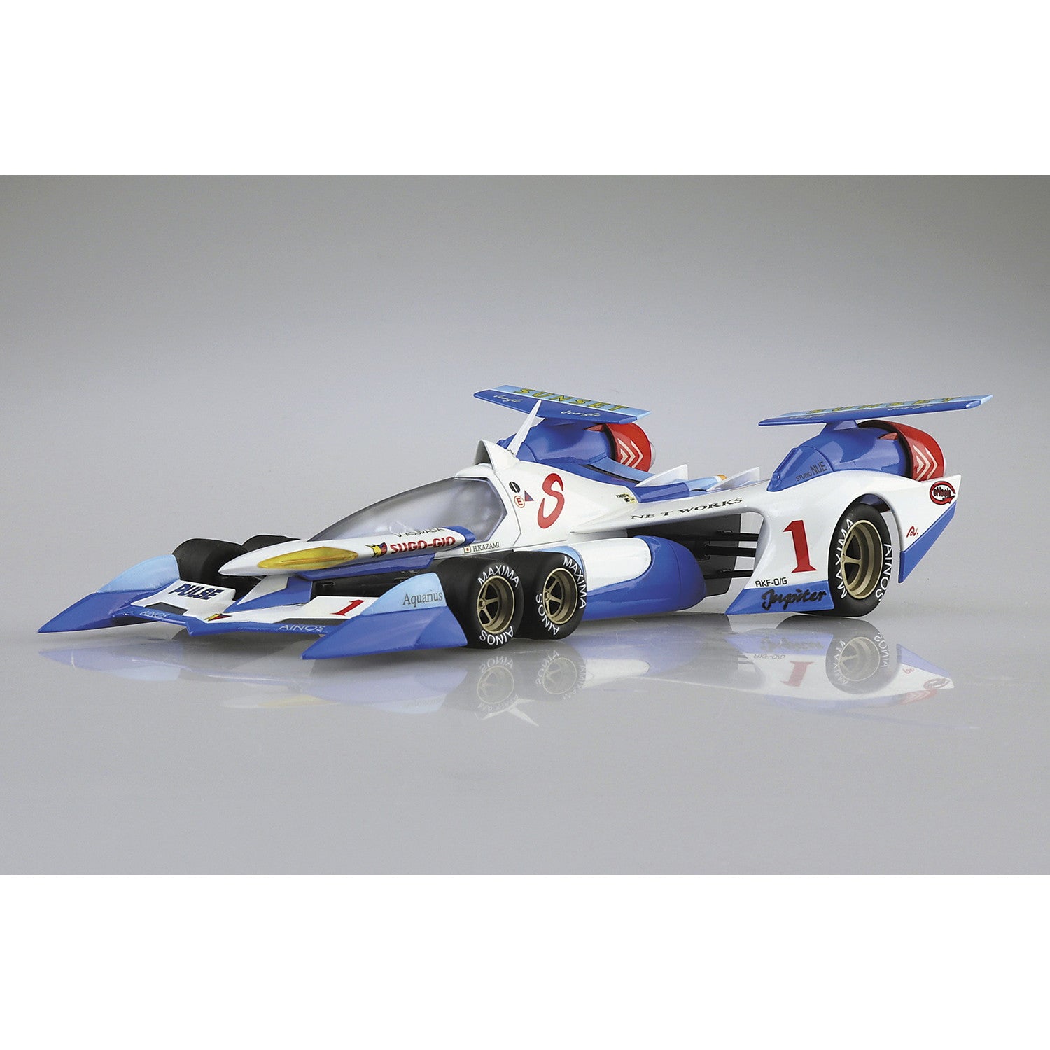 【新品即納】[PTM] 1/24 サイバーフォーミュラ No.8 νアスラーダ AKF-0/G(リフティングターンモード) 新世紀GPXサイバーフォーミュラSAGA プラモデル(202234) アオシマ(20250821)
