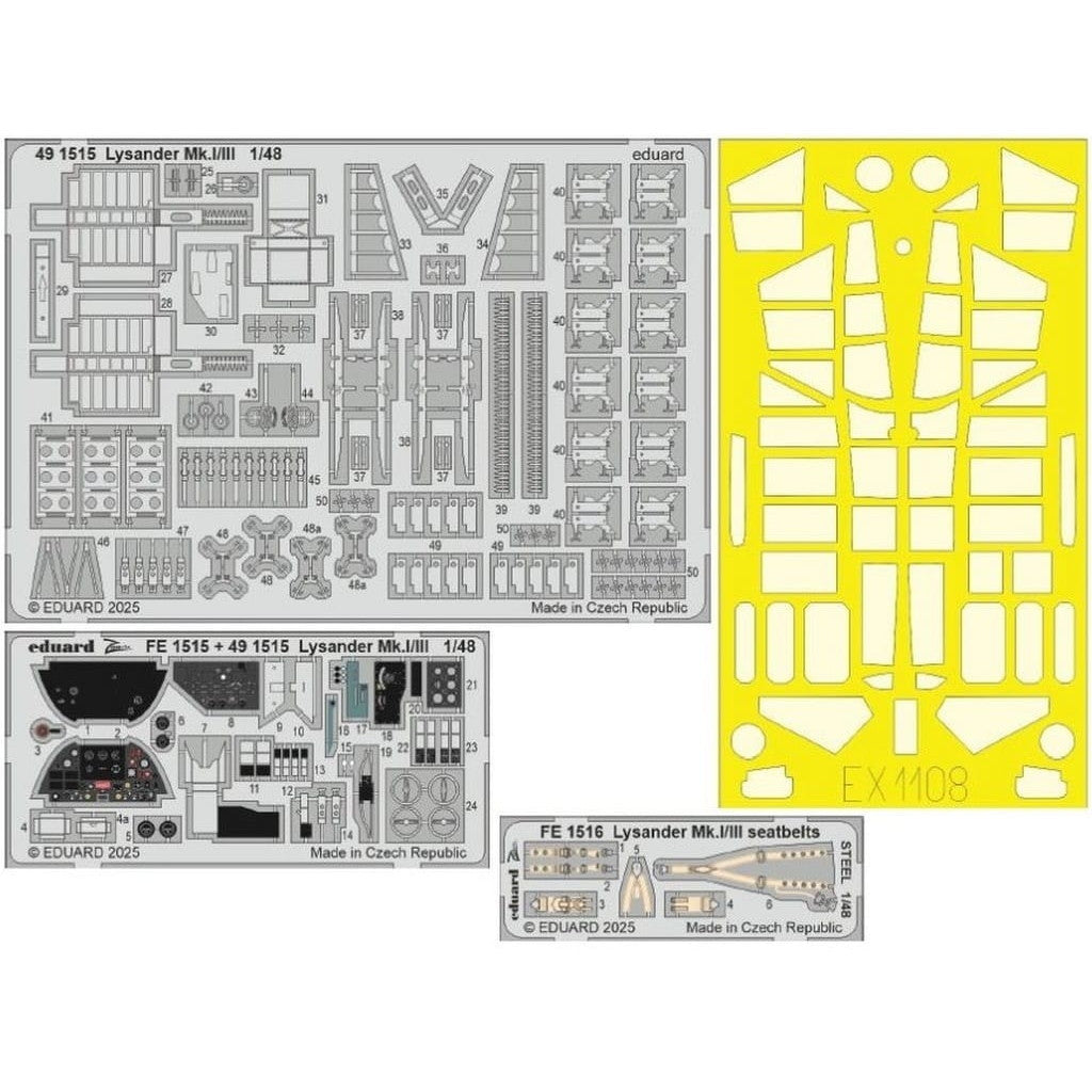【新品即納】[PTM] 1/48 ライサンダー Mk.I/Mk.III ビッグエドパーツセット(エアフィックス用) プラモデル用アクセサリ(EGBIG49452) Eduard(エデュアルド)(20250724)