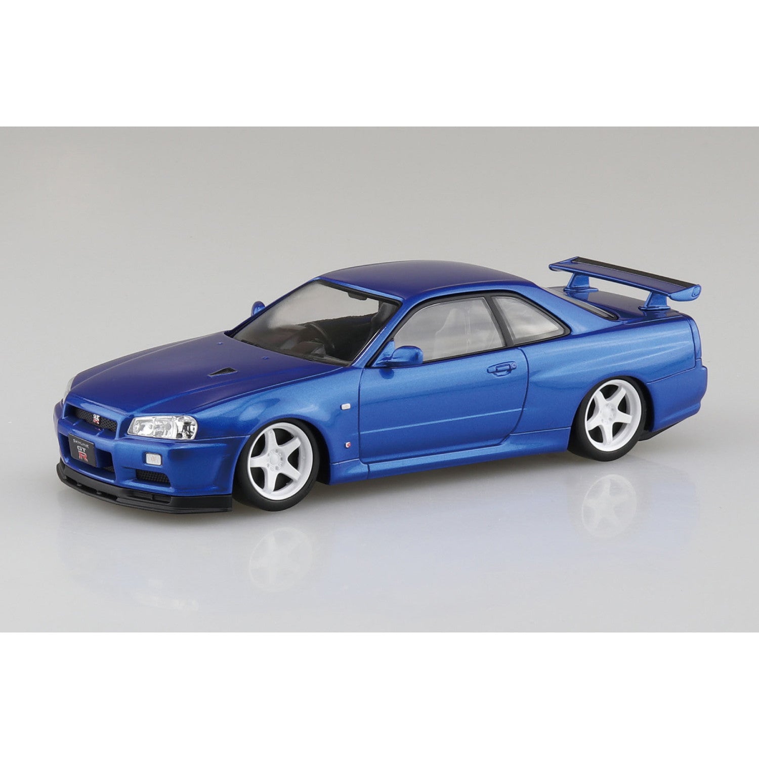 【新品】【お取り寄せ】[PTM] 楽プラ スナップキット No.12CU-BB 1/32 ニッサン R34スカイラインGT-R カスタムホイール(ベイサイドブルー) プラモデル(202753) アオシマ(20251031)