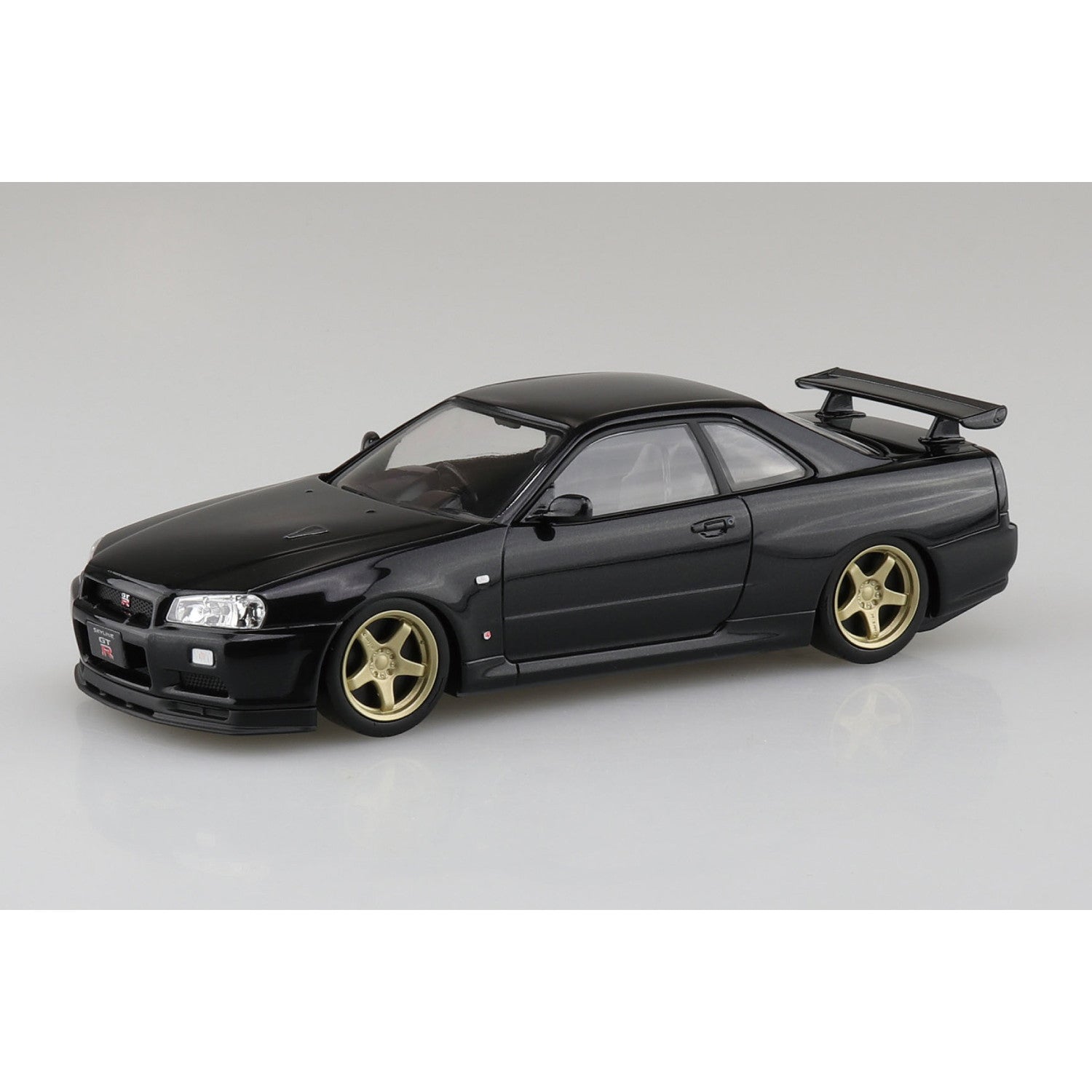 【新品即納】[PTM] 楽プラ スナップキット No.12CU-BP 1/32 ニッサン R34スカイラインGT-R カスタムホイール(ブラックパール) プラモデル(202760) アオシマ(20251031)