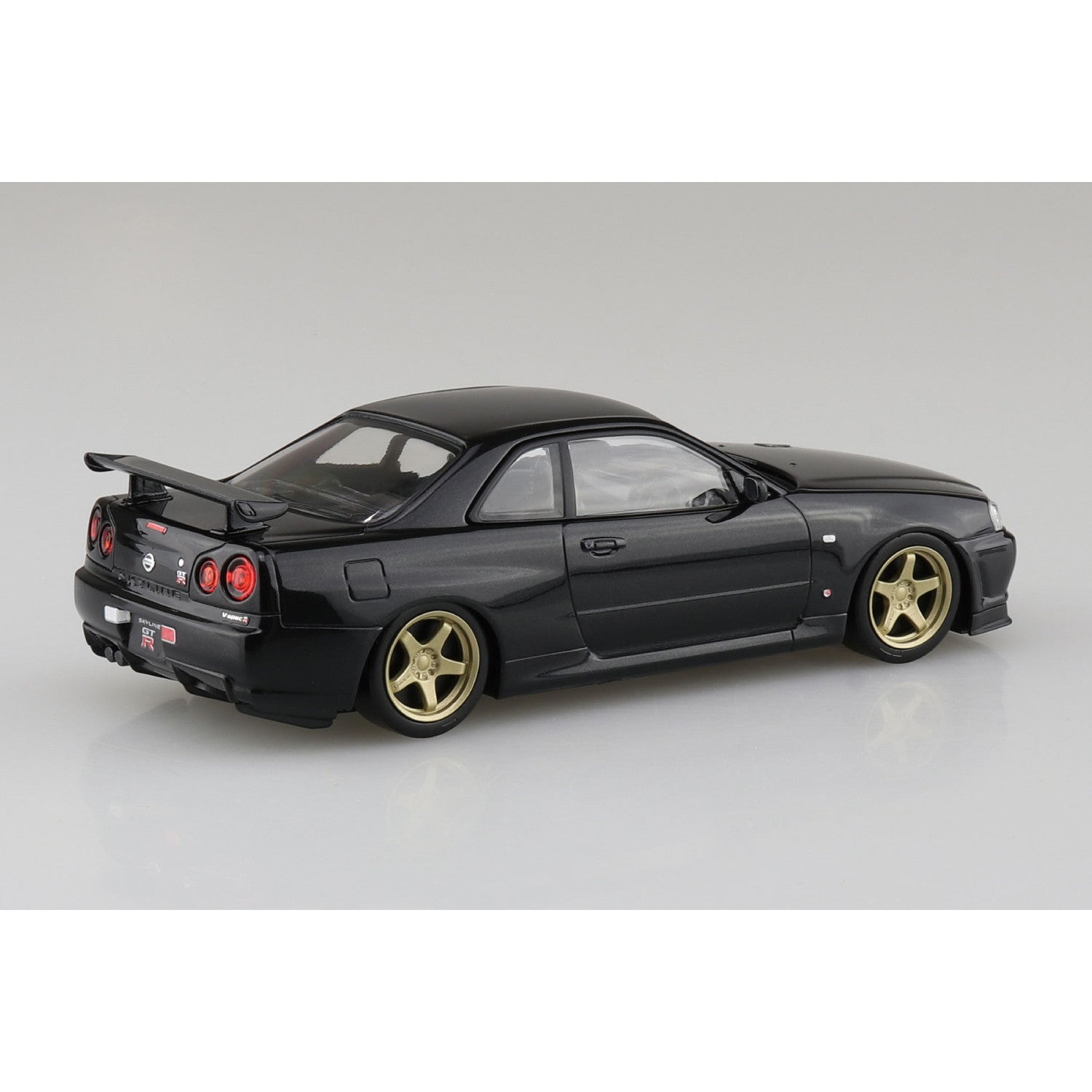 【新品即納】[PTM] 楽プラ スナップキット No.12CU-BP 1/32 ニッサン R34スカイラインGT-R カスタムホイール(ブラックパール) プラモデル(202760) アオシマ(20251031)