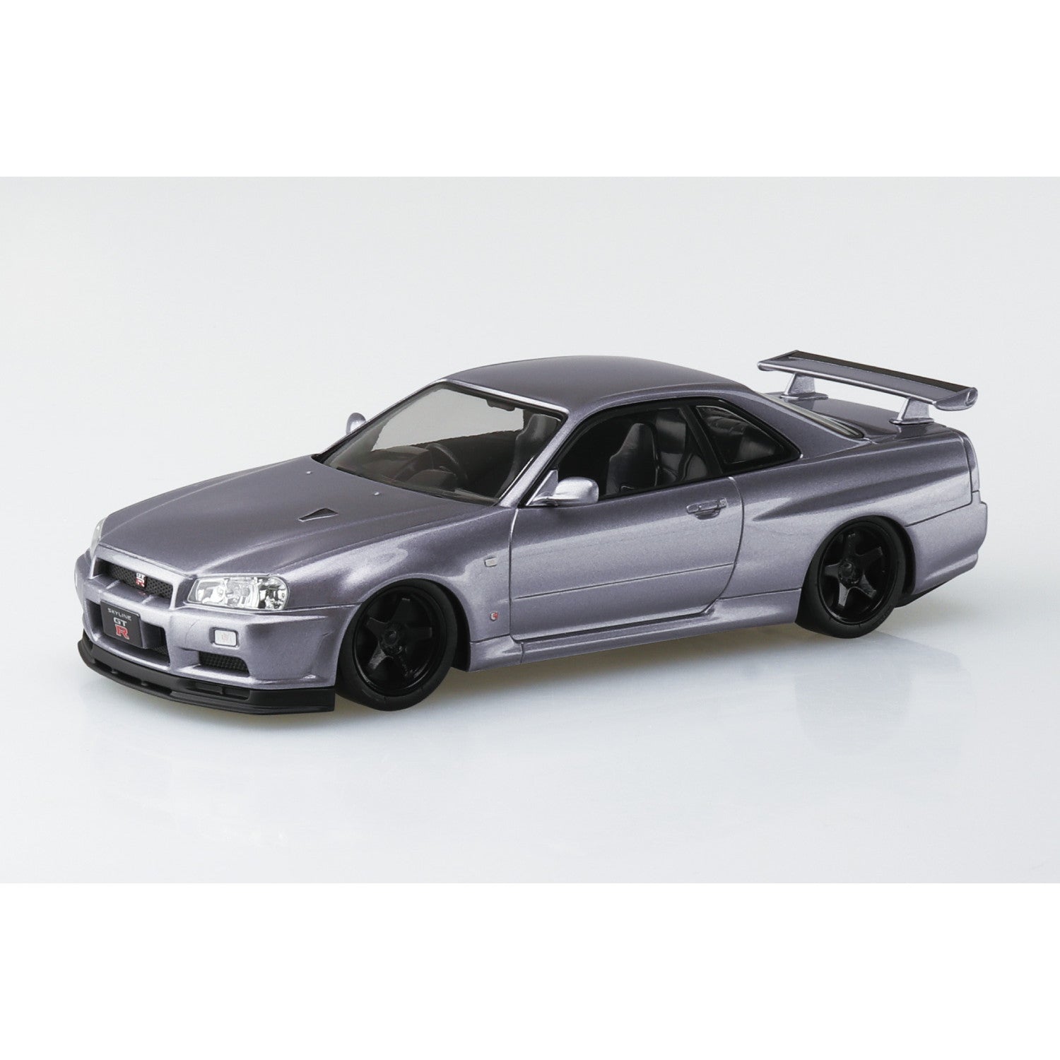 【新品即納】[PTM] 楽プラ スナップキット No.12CU-AS 1/32 ニッサン R34スカイラインGT-R カスタムホイール(アスリートシルバー) プラモデル(202784) アオシマ(20251031)