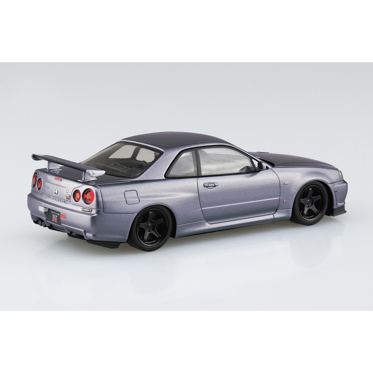 【新品即納】[PTM] 楽プラ スナップキット No.12CU-AS 1/32 ニッサン R34スカイラインGT-R カスタムホイール(アスリートシルバー) プラモデル(202784) アオシマ(20251031)