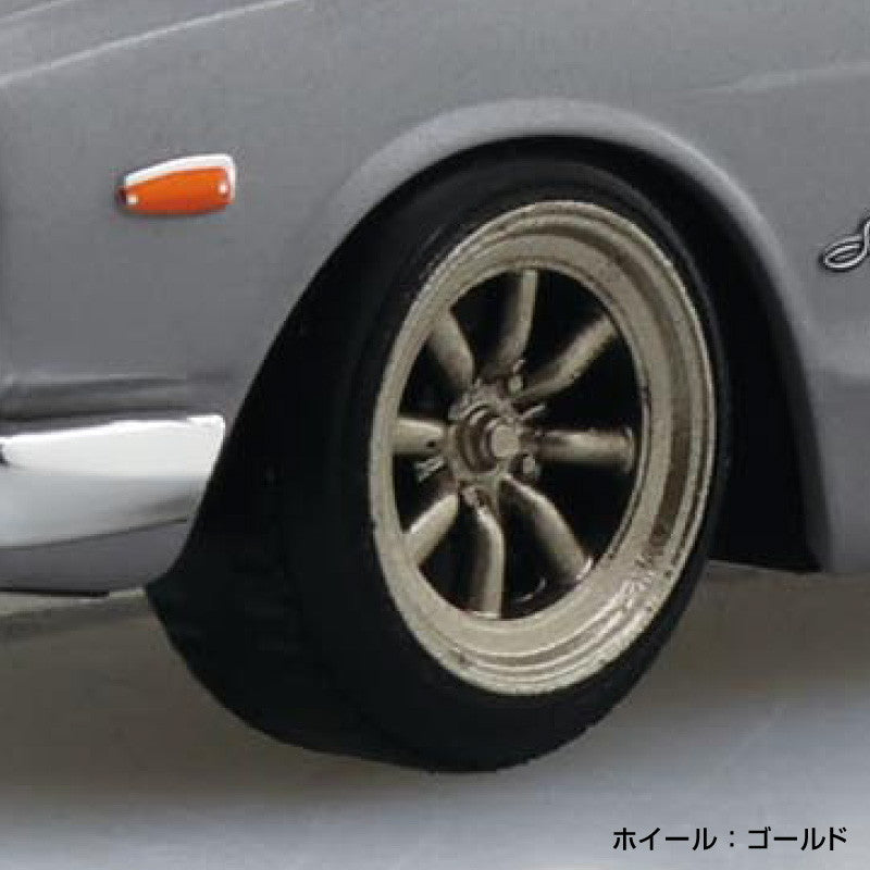 【新品即納】[PTM] 楽プラ スナップキット No.16CU-SV 1/32 ニッサン C10 スカイライン 2000GT-R カスタムホイール(シルバー) プラモデル(201671) アオシマ(20251031)