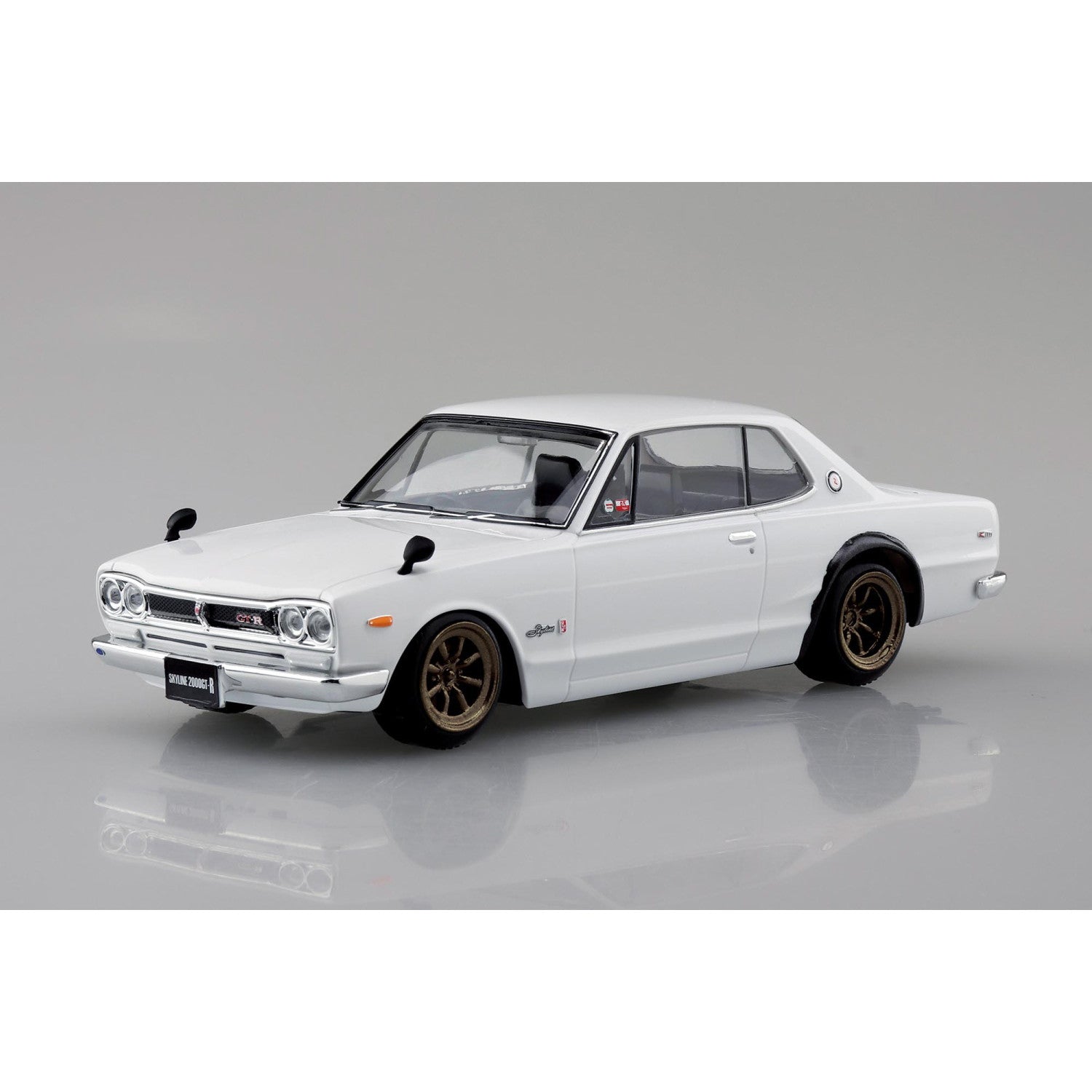 【新品即納】[PTM] 楽プラ スナップキット No.16CU-WH 1/32 ニッサン C10 スカイライン 2000GT-R カスタムホイール(ホワイト) プラモデル(201688) アオシマ(20251031)