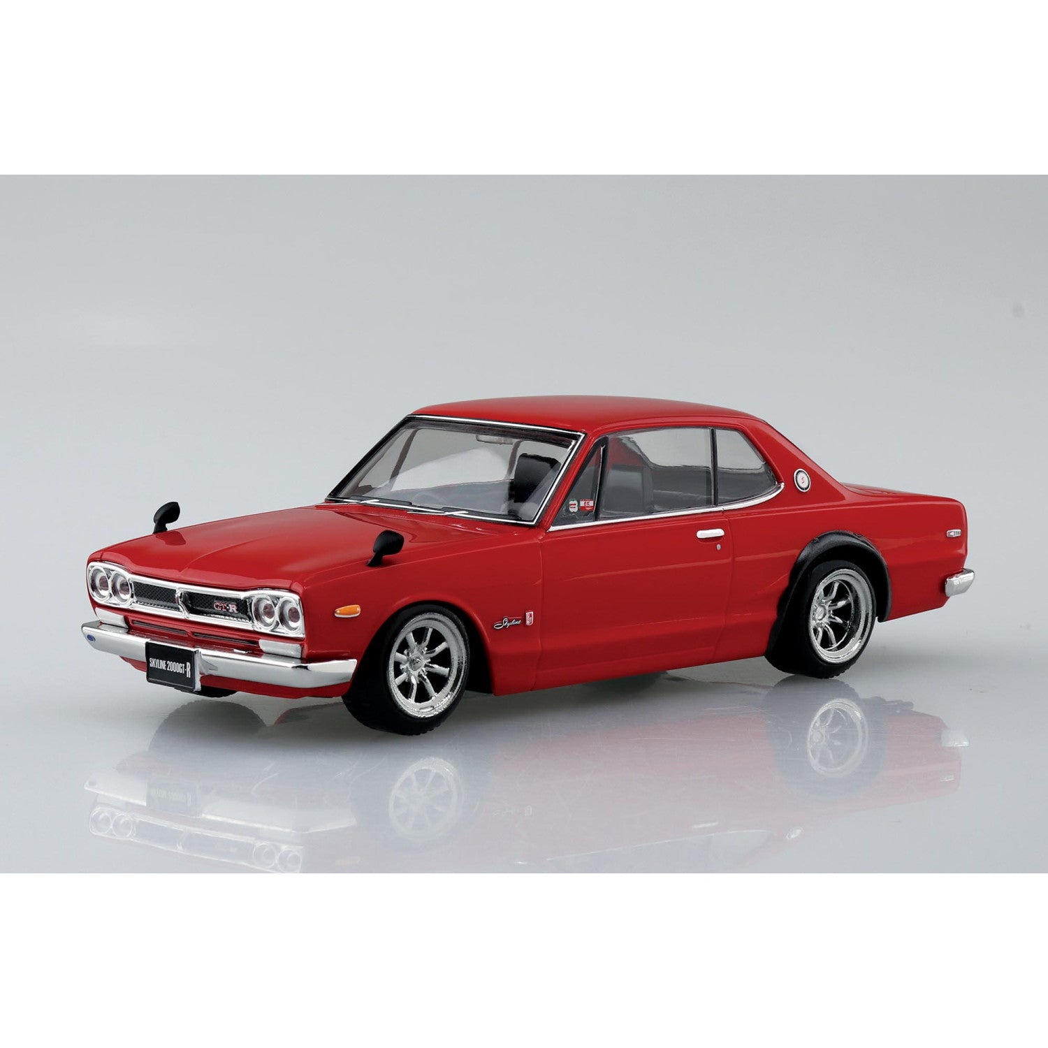 【新品即納】[PTM] 楽プラ スナップキット No.16CU-RD 1/32 ニッサン C10 スカイライン 2000GT-R カスタムホイール(レッド) プラモデル(201695) アオシマ(20251031)