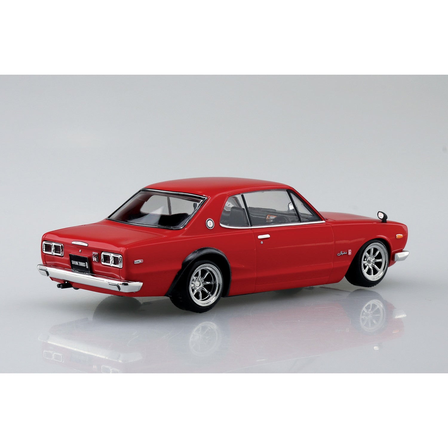 【新品即納】[PTM] 楽プラ スナップキット No.16CU-RD 1/32 ニッサン C10 スカイライン 2000GT-R カスタムホイール(レッド) プラモデル(201695) アオシマ(20251031)