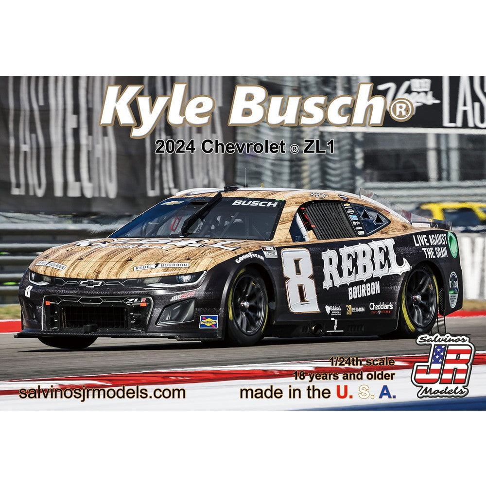 【新品即納】[PTM] 1/24 カイル・ブッシュ #8 レベル バーボン シボレー カマロ ZL-1 NASCAR 2024 プラモデル(RCC2024KBA) サルビノスJRモデルズ(20251231)
