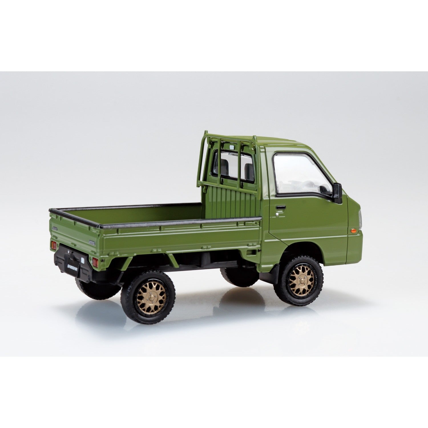 【新品】【お取り寄せ】[PTM] 楽プラ スナップキット No.05CU-OG スバル サンバー トラック カスタムホイール(オリーブグリーン) プラモデル(203897) アオシマ(20260213)