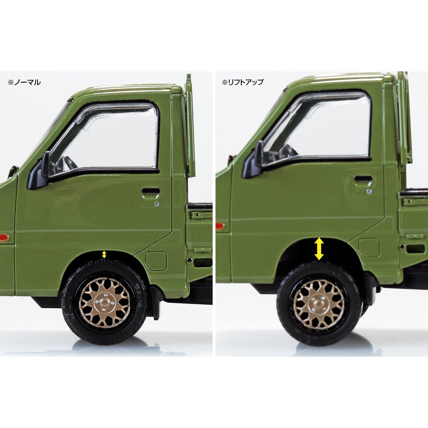 【新品】【お取り寄せ】[PTM] 楽プラ スナップキット No.05CU-OG スバル サンバー トラック カスタムホイール(オリーブグリーン) プラモデル(203897) アオシマ(20260213)