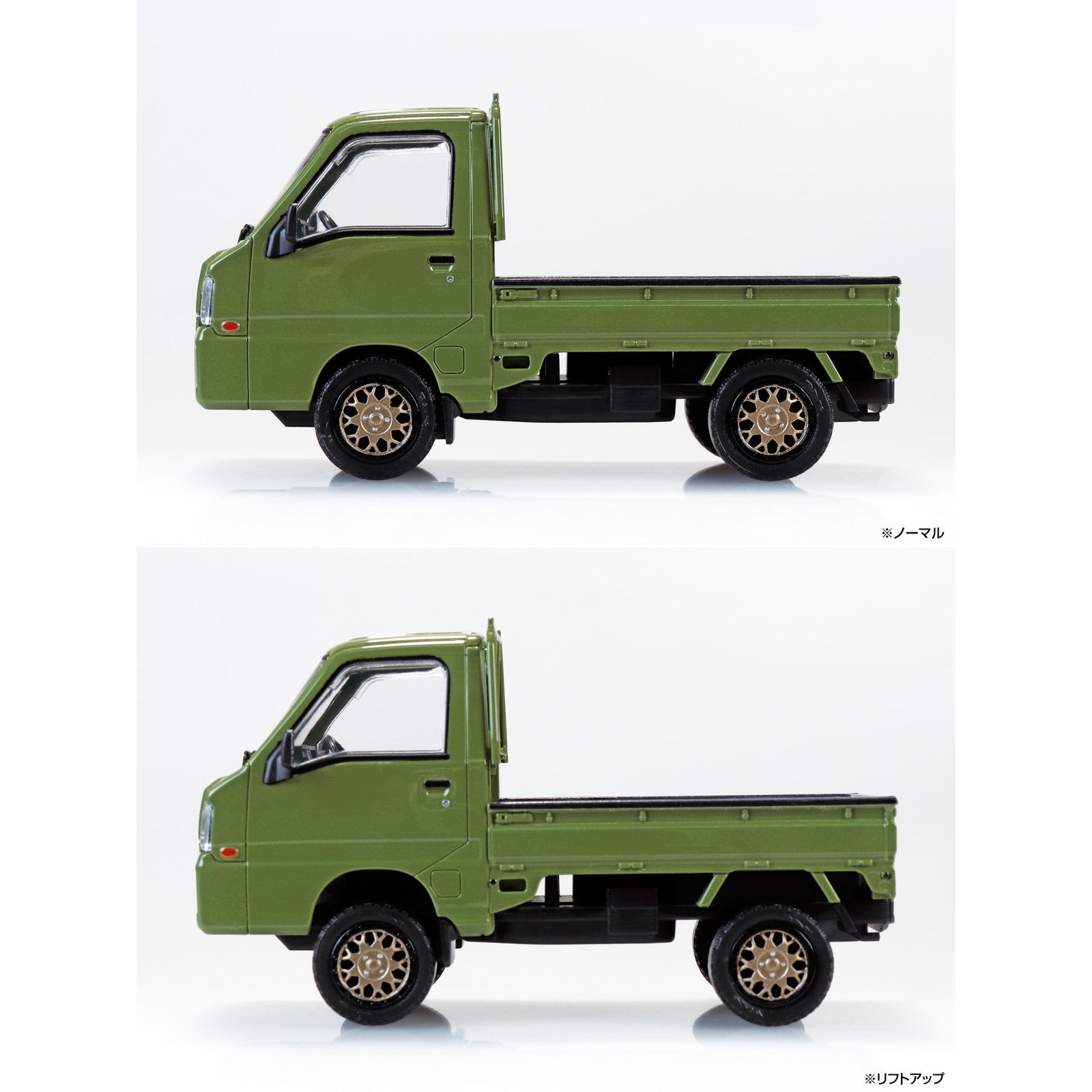 【予約安心出荷】[PTM] 楽プラ スナップキット No.05CU-OG スバル サンバー トラック カスタムホイール(オリーブグリーン) プラモデル(203897) アオシマ(2026年2月)