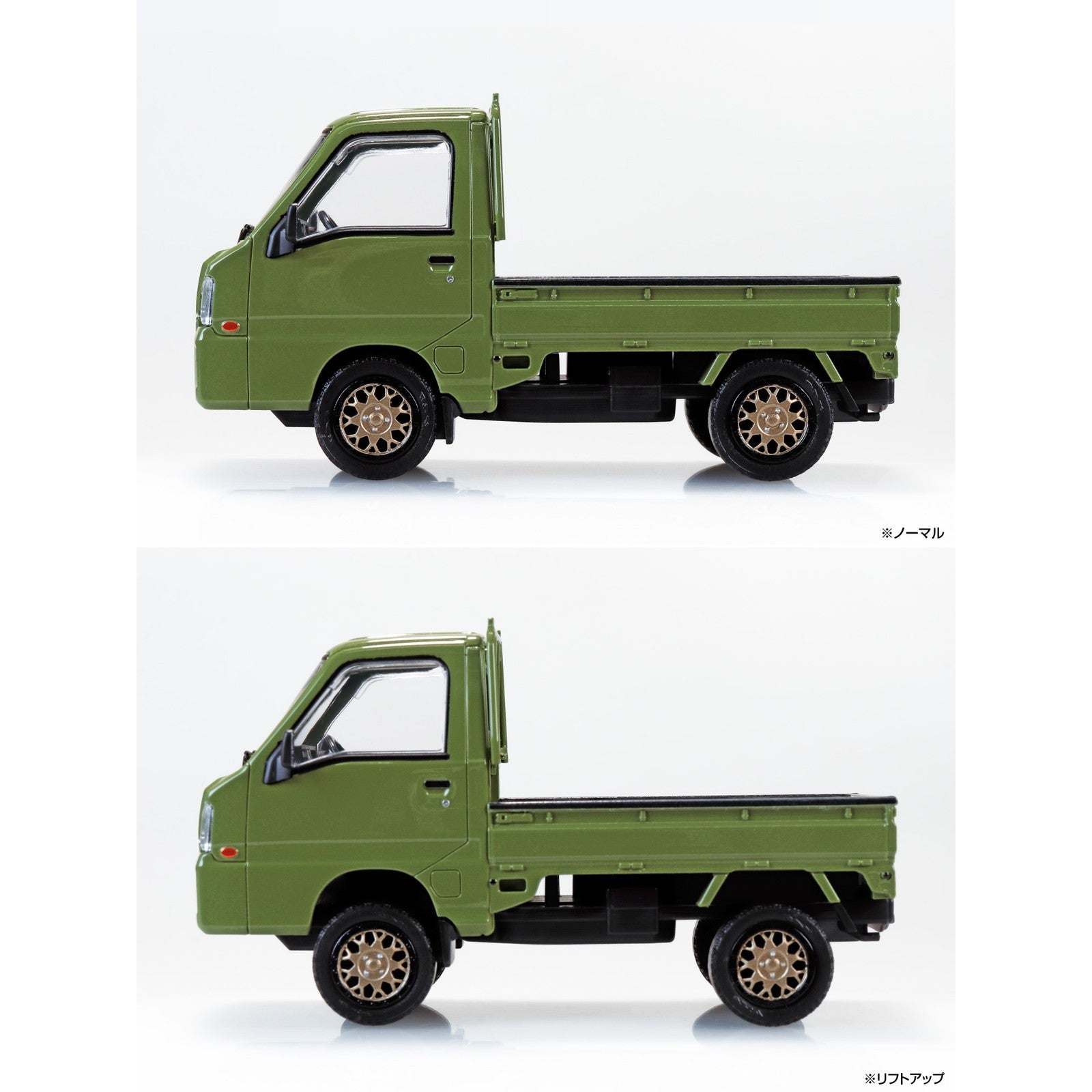 【新品】【お取り寄せ】[PTM] 楽プラ スナップキット No.05CU-OG スバル サンバー トラック カスタムホイール(オリーブグリーン) プラモデル(203897) アオシマ(20260213)