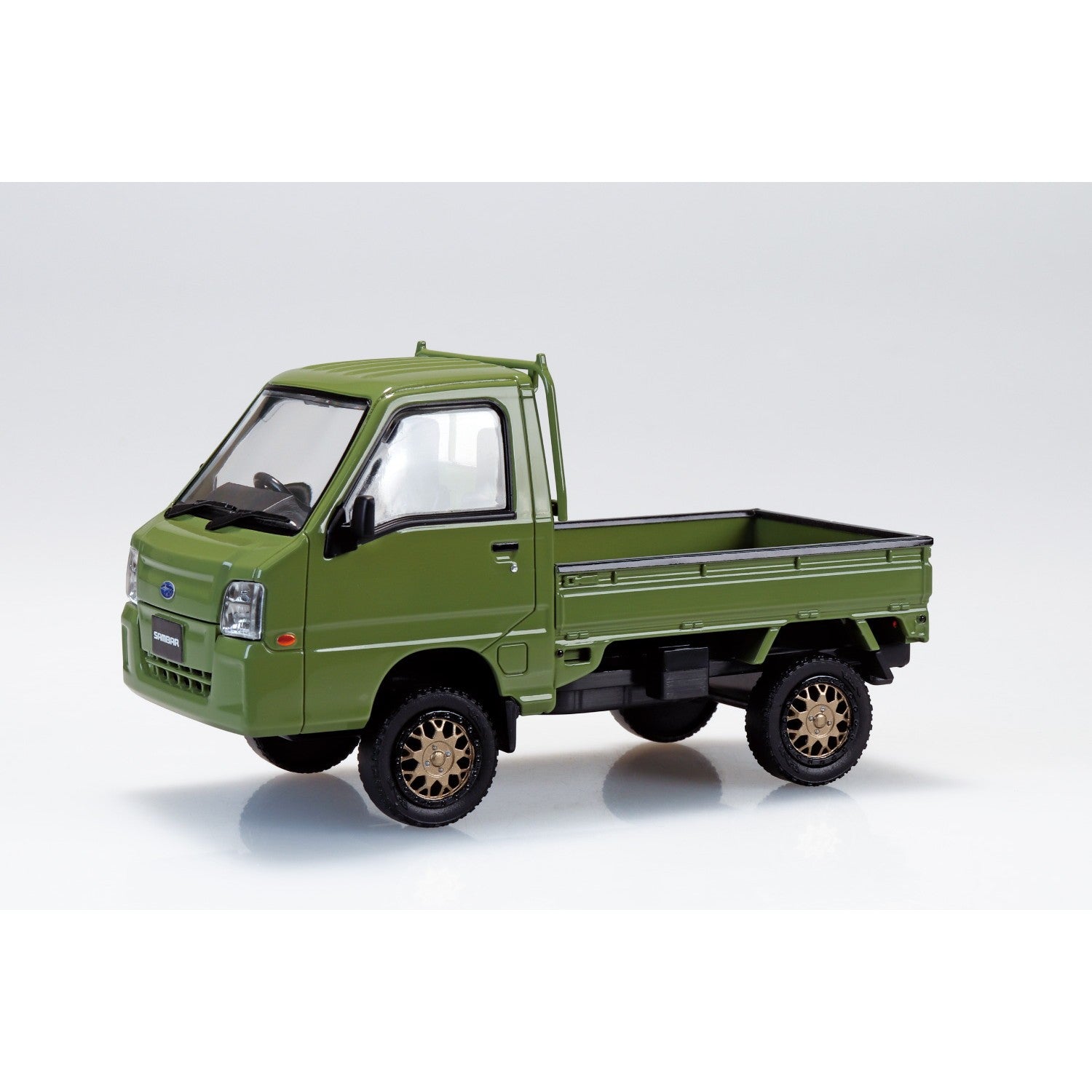 【新品】【お取り寄せ】[PTM] 楽プラ スナップキット No.05CU-OG スバル サンバー トラック カスタムホイール(オリーブグリーン) プラモデル(203897) アオシマ(20260213)