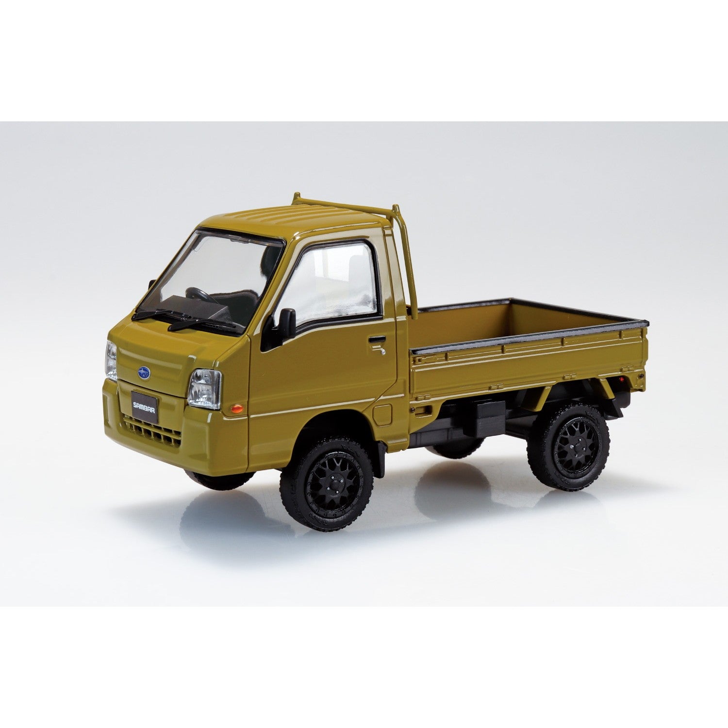 【新品】【お取り寄せ】[PTM] 楽プラ スナップキット No.05CU-OE スバル サンバー トラック カスタムホイール(オリーブ) プラモデル(203903) アオシマ(20260213)