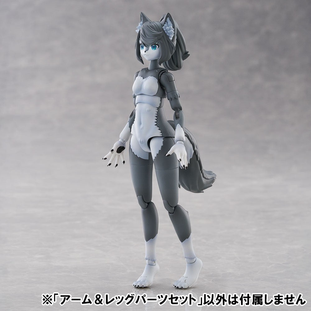 【新品】【お取り寄せ】[PTM] けもプラ No.KO-02RGW アーム&レッグパーツセット 01[ハイイロオオカミカラー] プラモデル用アクセサリ(204429) アオシマ(20260627)