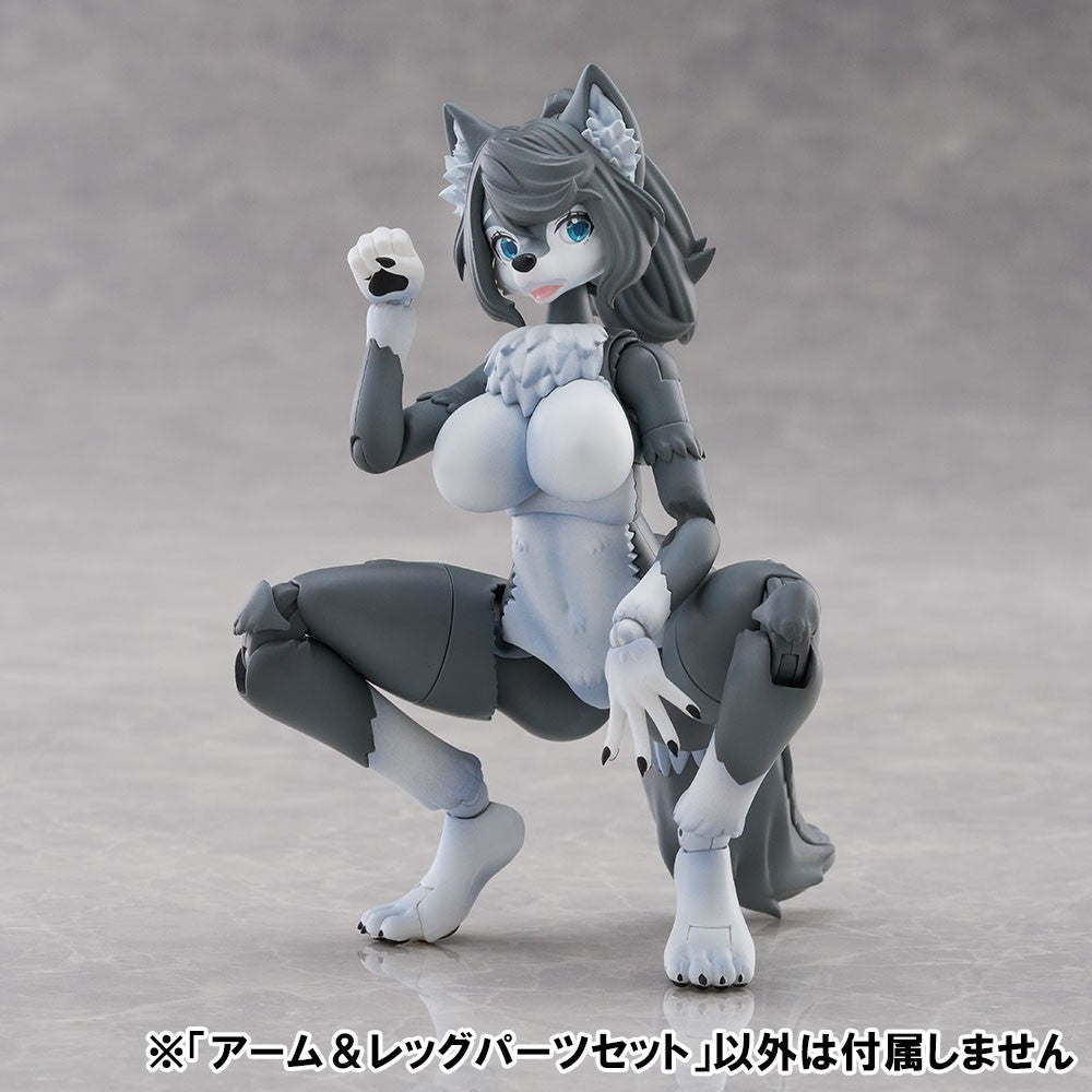 【新品】【お取り寄せ】[PTM] けもプラ No.KO-02RGW アーム&レッグパーツセット 01[ハイイロオオカミカラー] プラモデル用アクセサリ(204429) アオシマ(20260627)