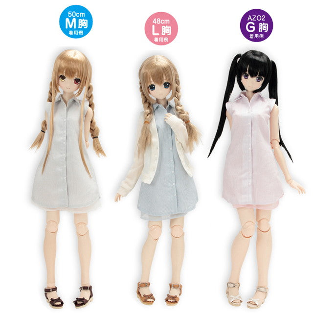 【中古即納】[DOL] 50cm用 ストライプラインノースリーブワンピセット(ライトブルー) ドール用衣装(FAR171-LBL) アゾンインターナショナル(20150424)