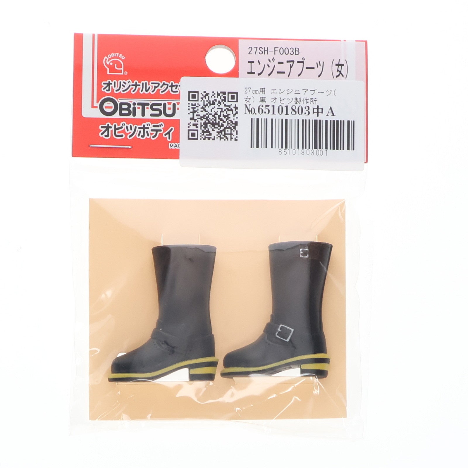 【中古即納】[DOL] 27cm用 エンジニアブーツ(女) 黒 ドール用アクセサリ(27SH-F003B) オビツ製作所(20110715)